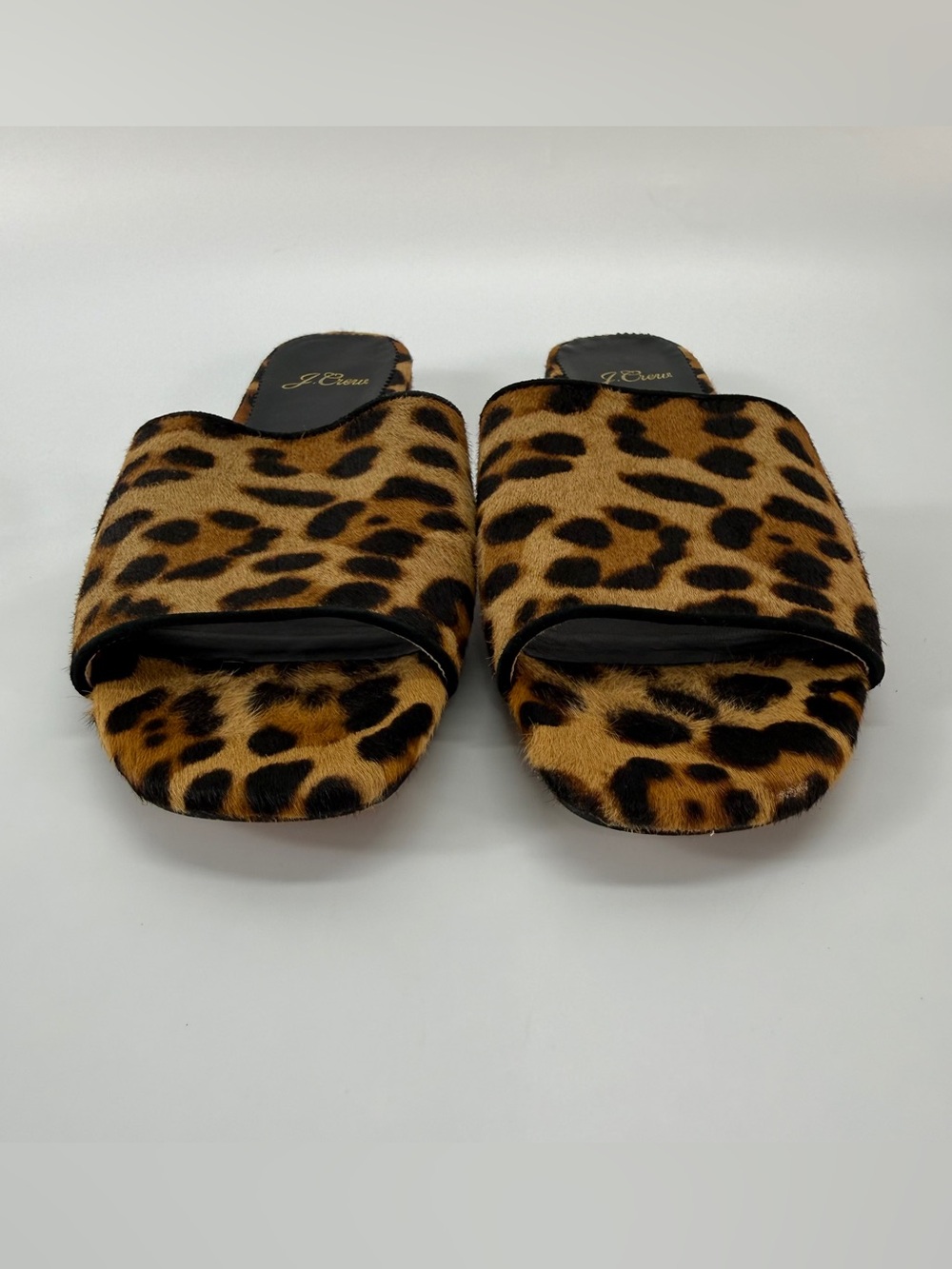 J. Crew Abbie Slide Sandals In Leopard Calf Hair Women’s Size 8.5 - Picture 4 of 10